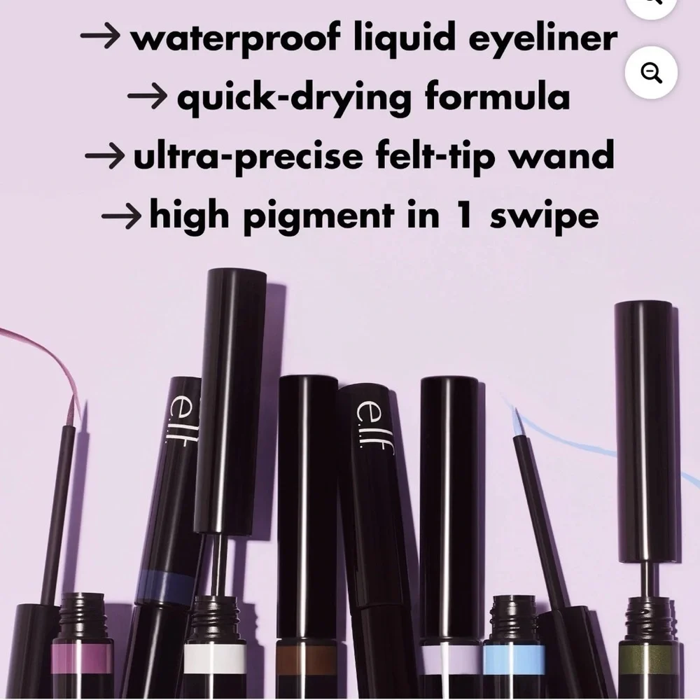 e.l.f. H2O Proof Inkwell Eyeliner, Dark Envy, Lavender Daze, & Bluebird